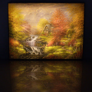 Secluded Cottage 18x24 Fully Illuminated LED Wall Art