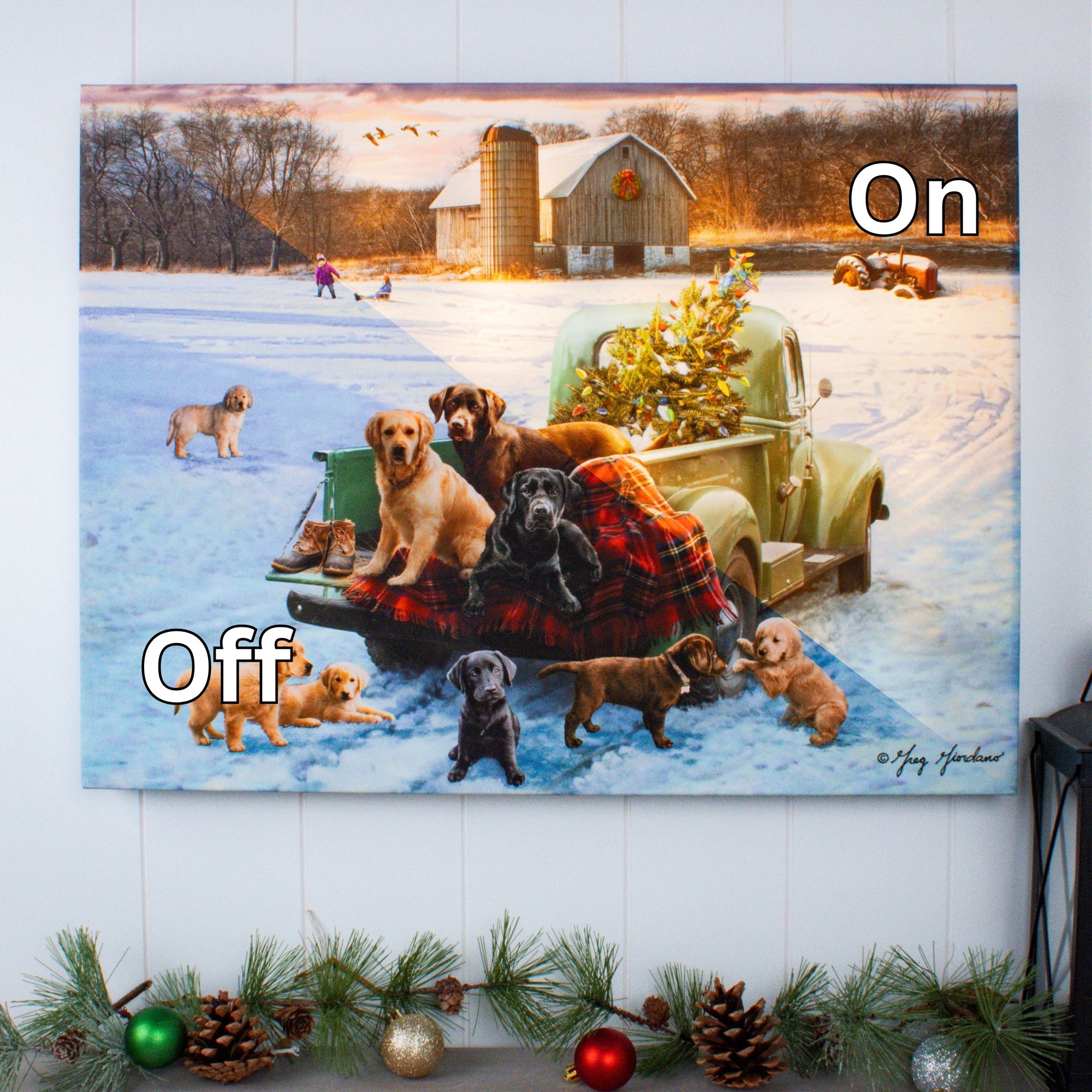 Pups and Pick up 18x24 Fully Illuminated LED Wall Art