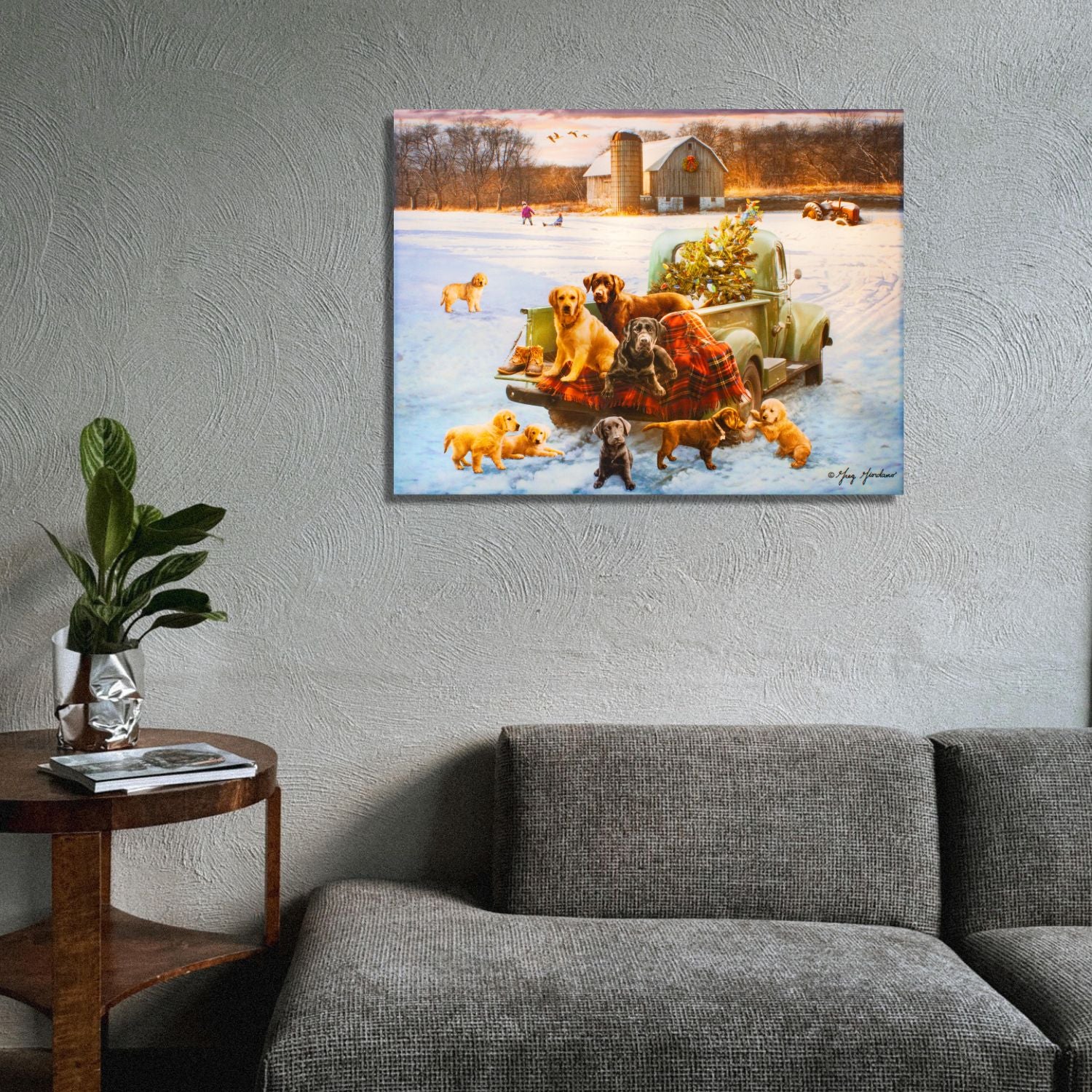 Pups and Pick up 18x24 Fully Illuminated LED Wall Art