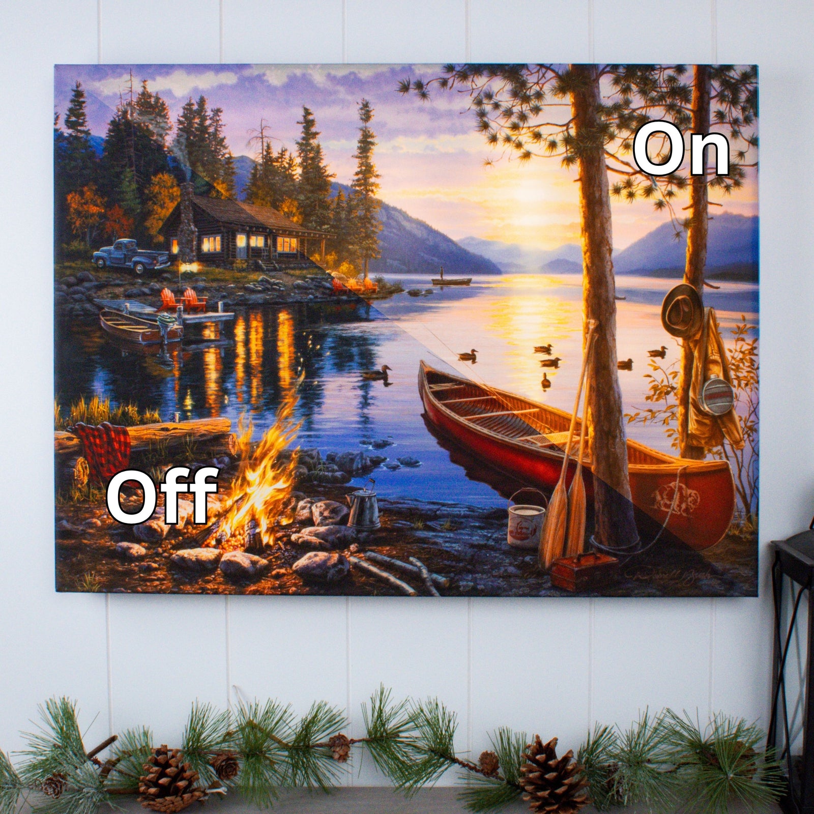 Mountain Retreat 18x24 Fully Illuminated LED Wall Art