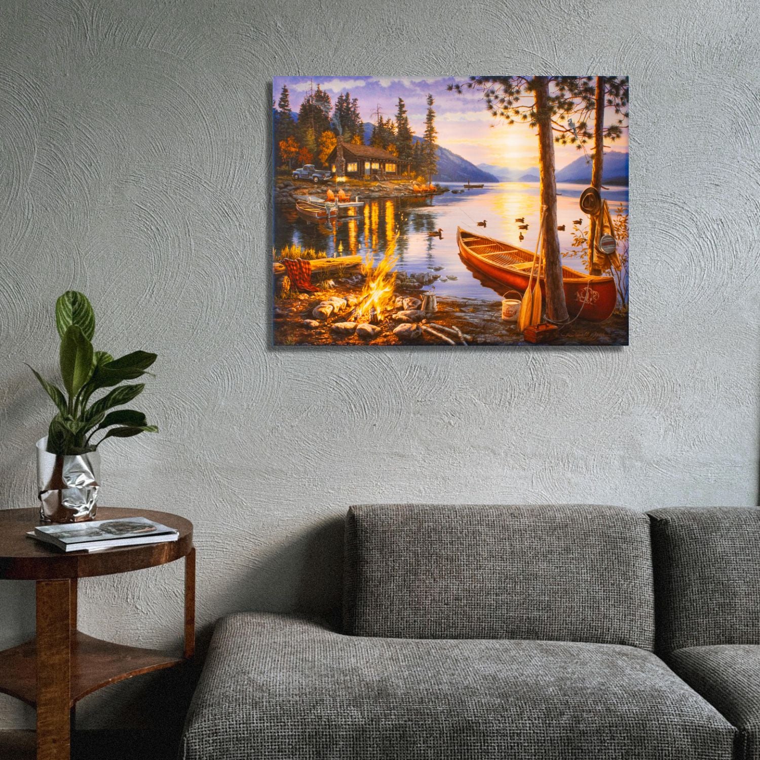 Mountain Retreat 18x24 Fully Illuminated LED Wall Art