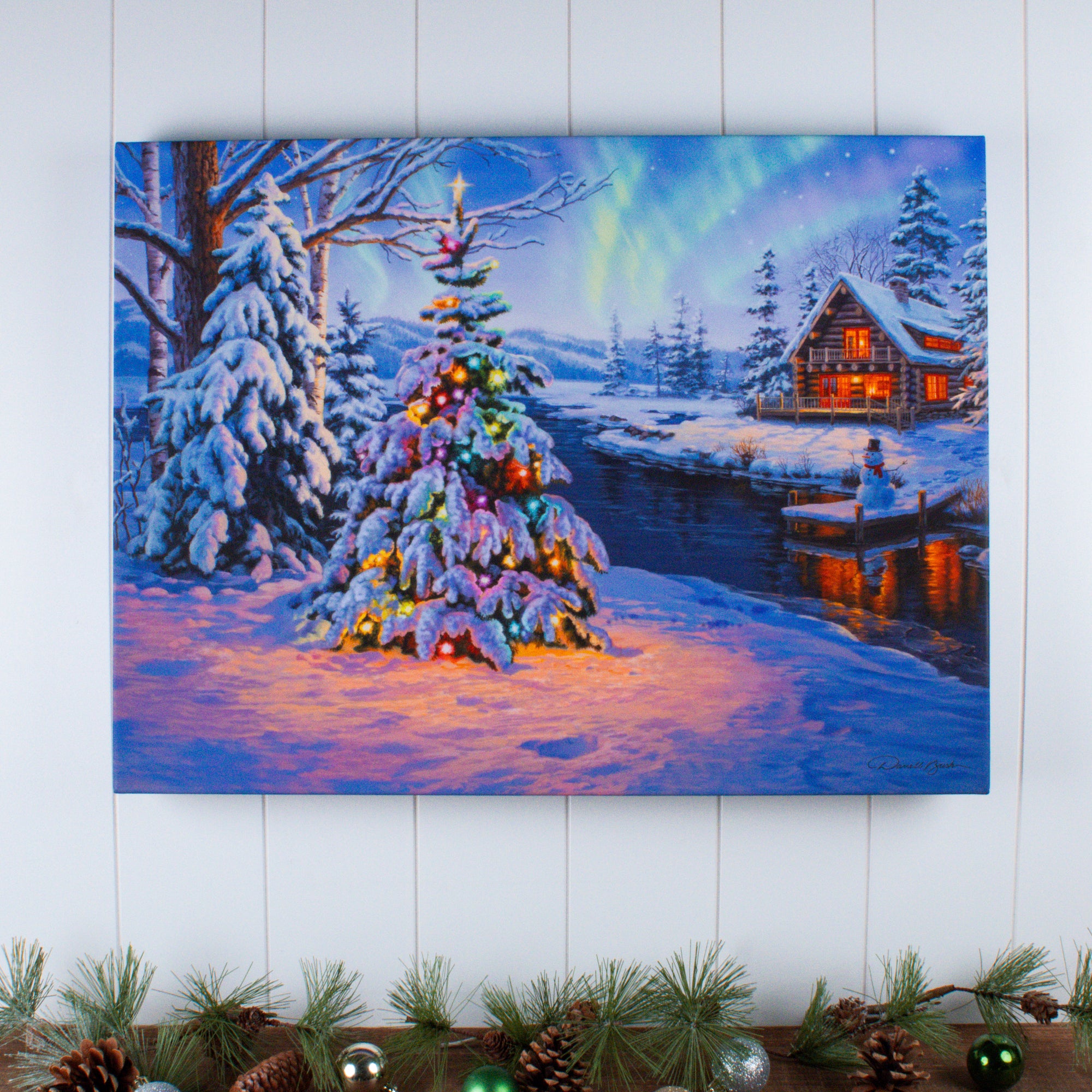 Woodland Christmas 18x24 Fully Illuminated LED Wall Art