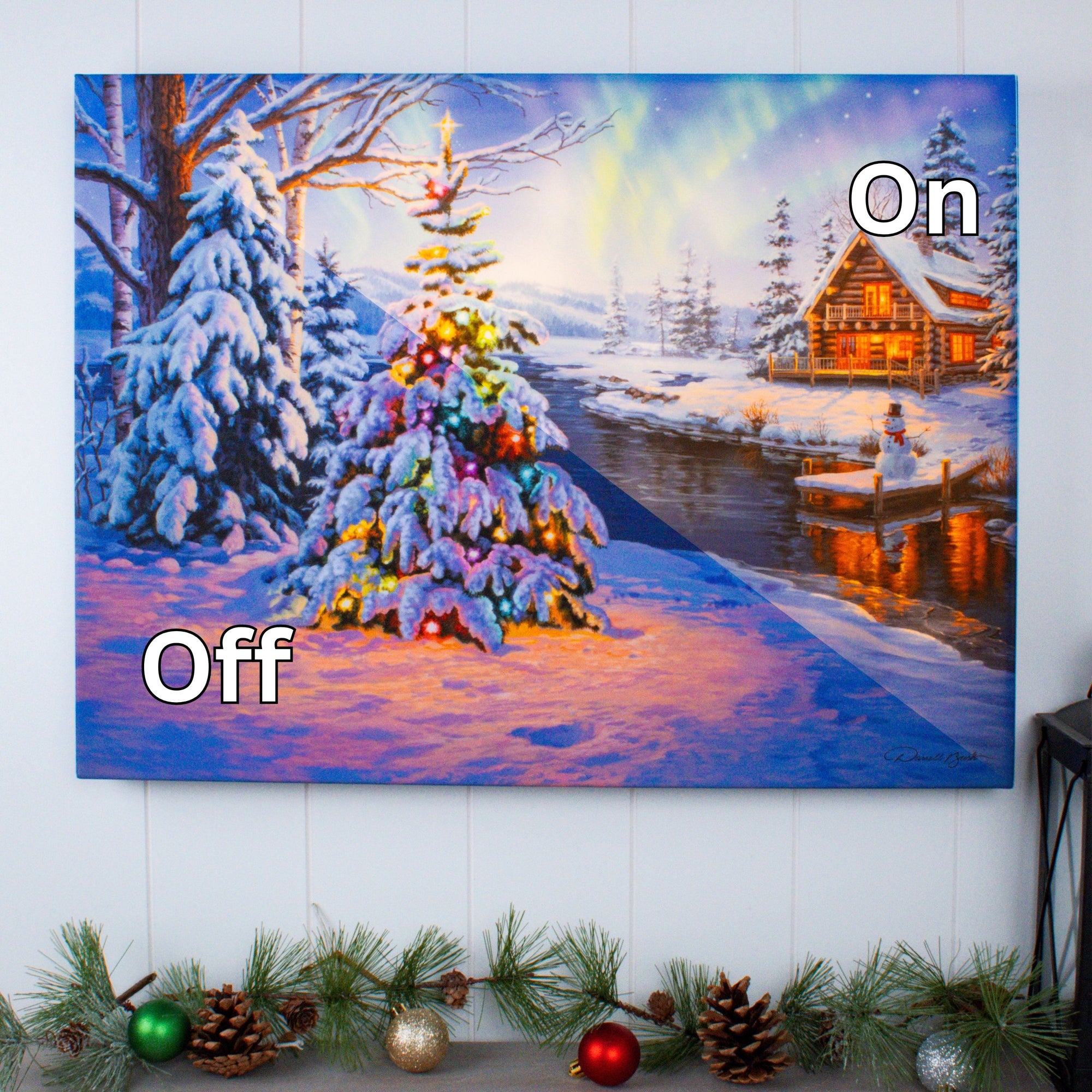 Woodland Christmas 18x24 Fully Illuminated LED Wall Art