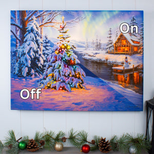 Woodland Christmas 18x24 Fully Illuminated LED Wall Art