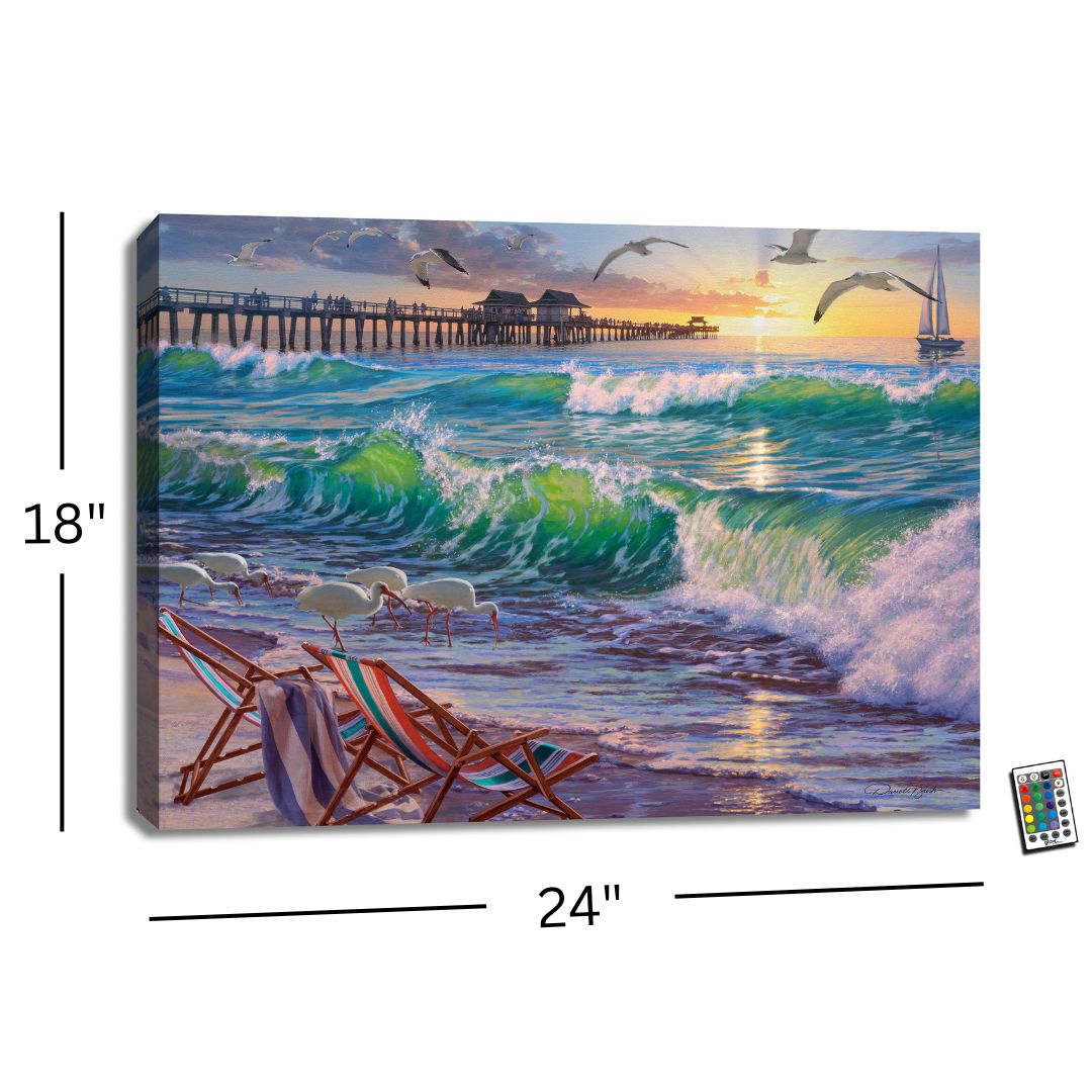 Seaside Escape 18x24 Fully Illuminated LED Wall Art