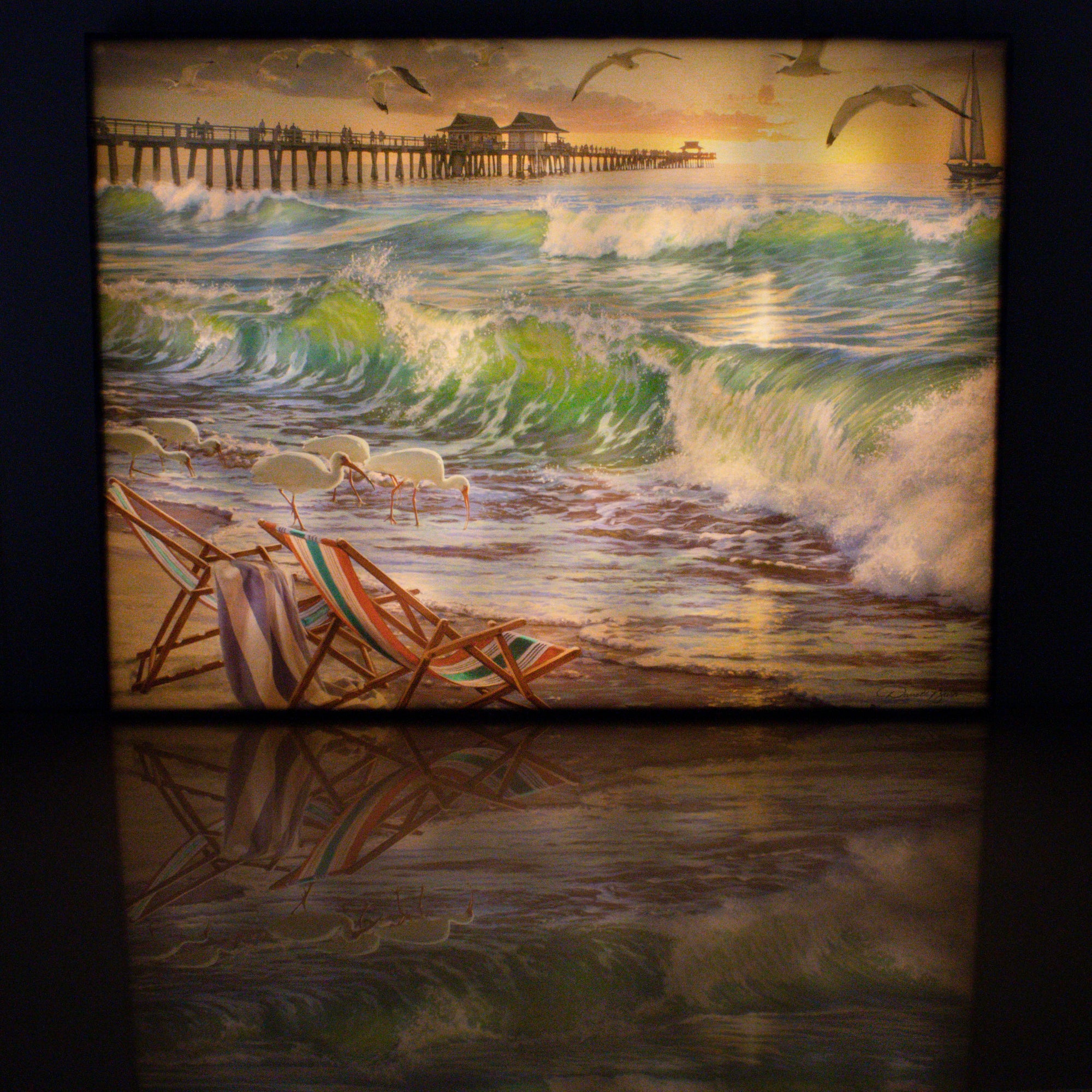 Seaside Escape 18x24 Fully Illuminated LED Wall Art