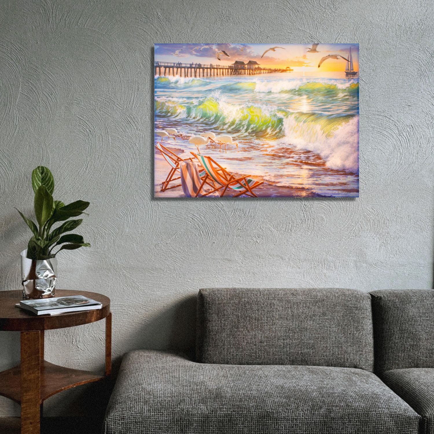 Seaside Escape 18x24 Fully Illuminated LED Wall Art