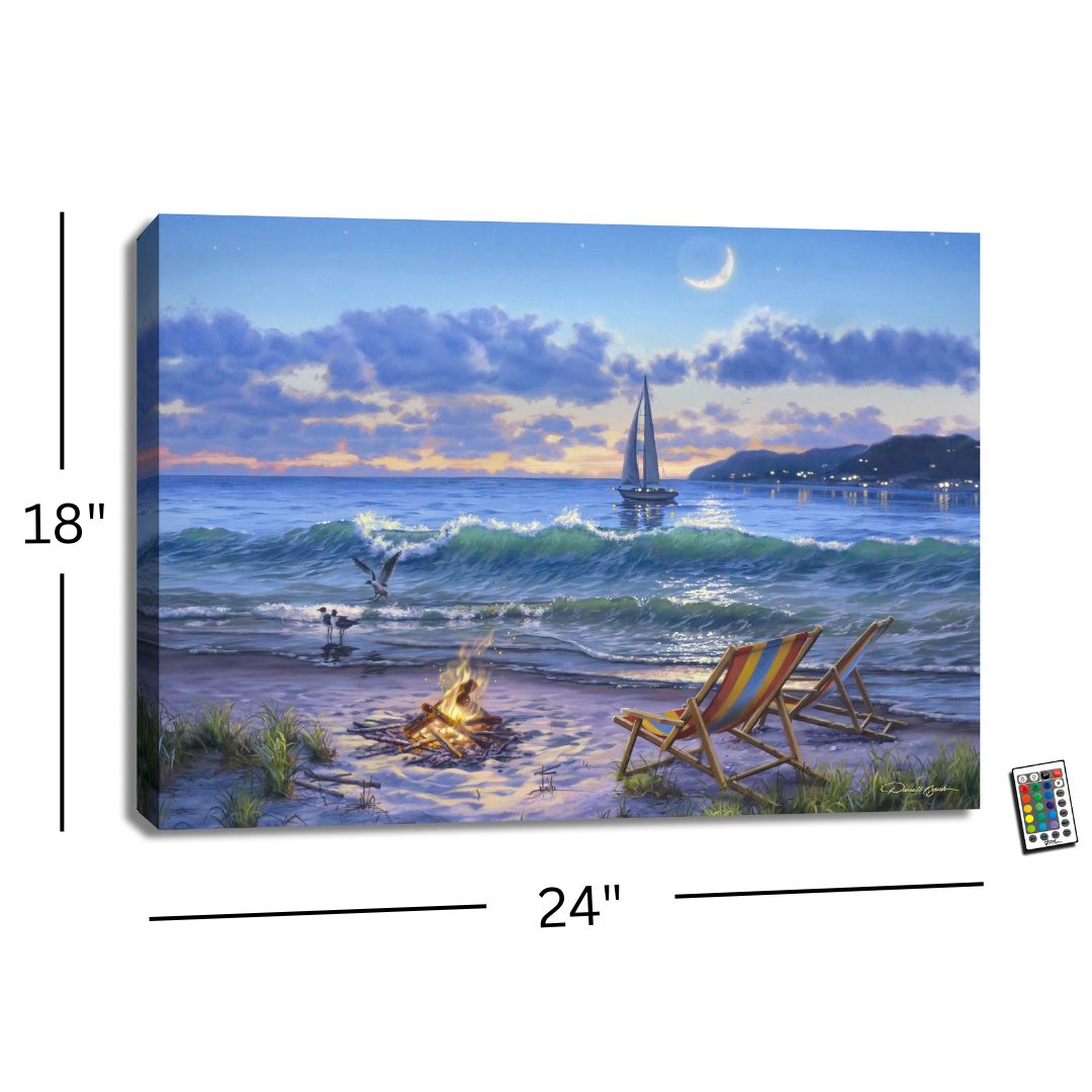 Beach 18x24 Fully Illuminated LED Wall Art