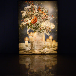 Candle Light Christmas 18x24 Fully Illuminated LED Wall Art