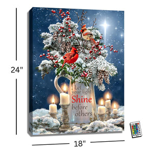 Candle Light Christmas 18x24 Fully Illuminated LED Wall Art