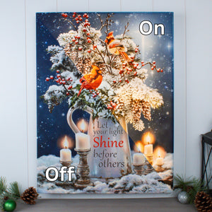 Candle Light Christmas 18x24 Fully Illuminated LED Wall Art