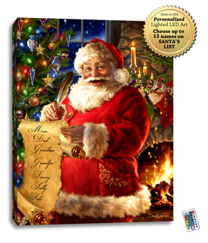 Santa's List Personalized LED Illuminated Wall Art