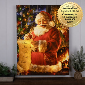 Santa's List Personalized LED Illuminated Wall Art