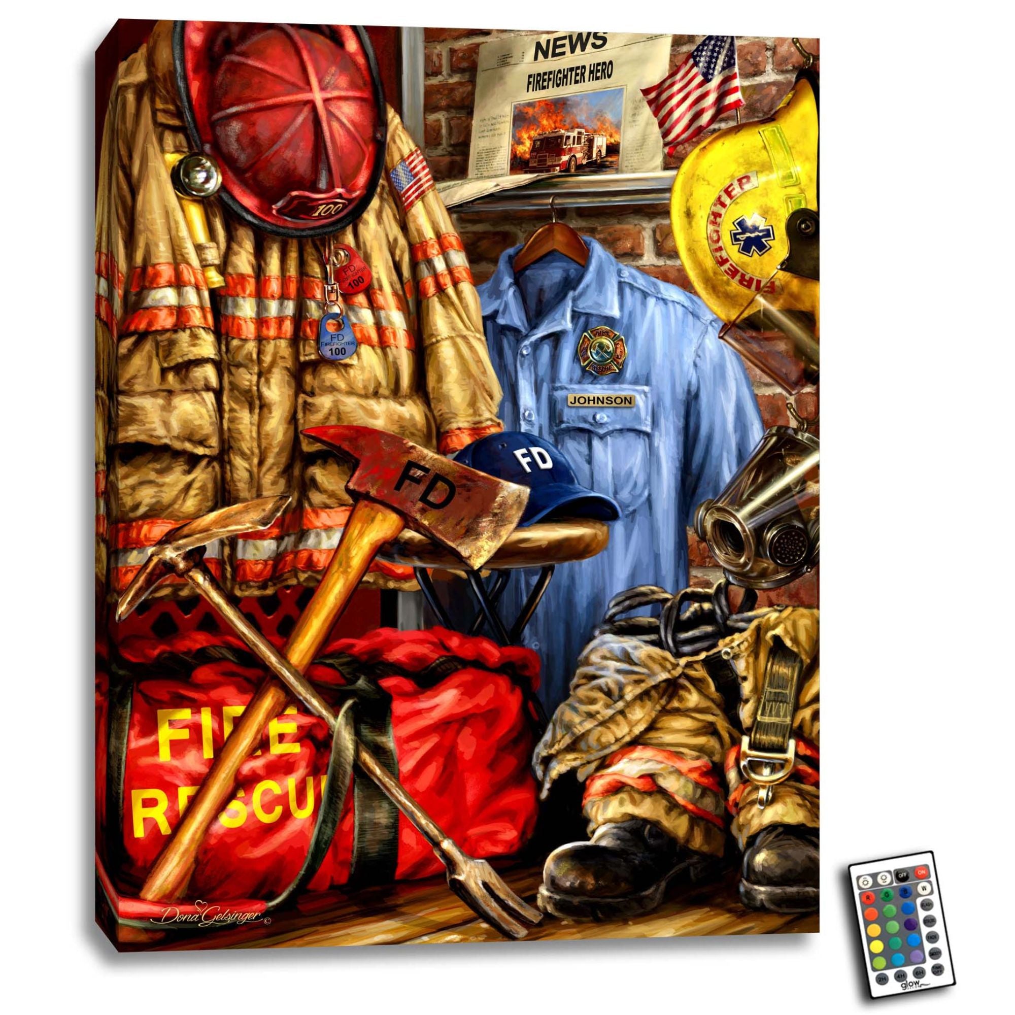 Firefighter - Personalized LED Illuminated Wall Art