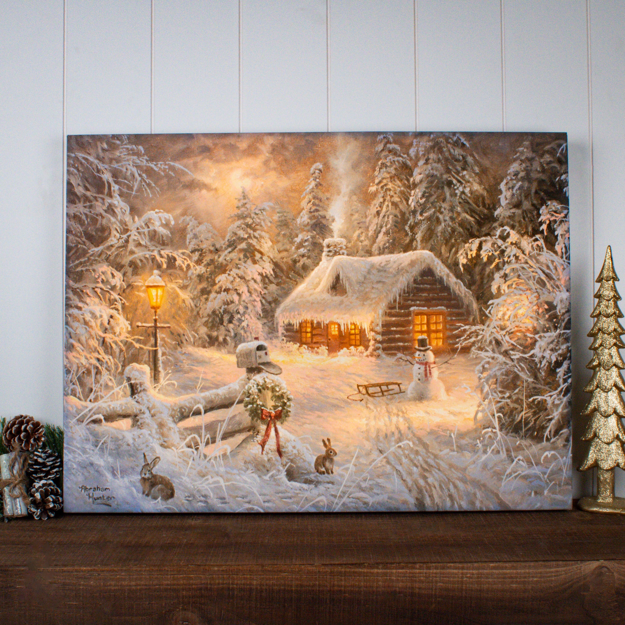 Holiday Home 18x24 Fully Illuminated LED Wall Art