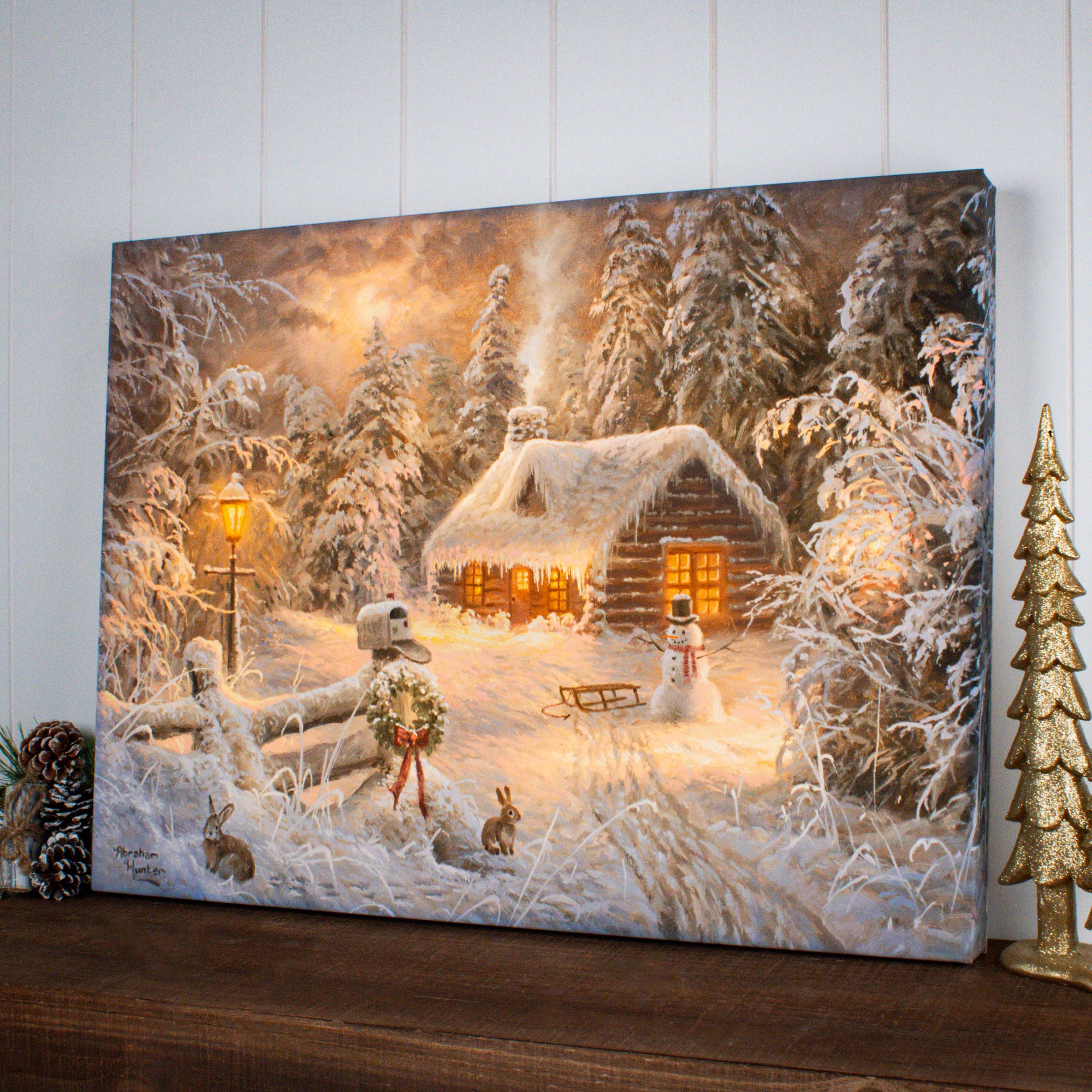 Holiday Home 18x24 Fully Illuminated LED Wall Art