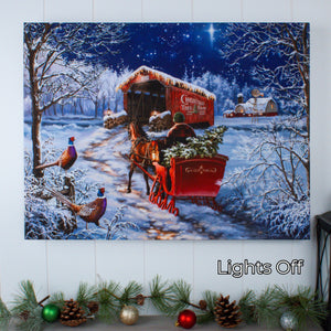 Starry Winter Night 18x24 Fully Illuminated LED Wall Art