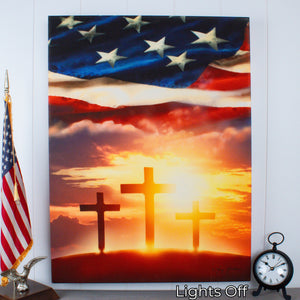 God and Country 18x24 Fully Illuminated LED Wall Art