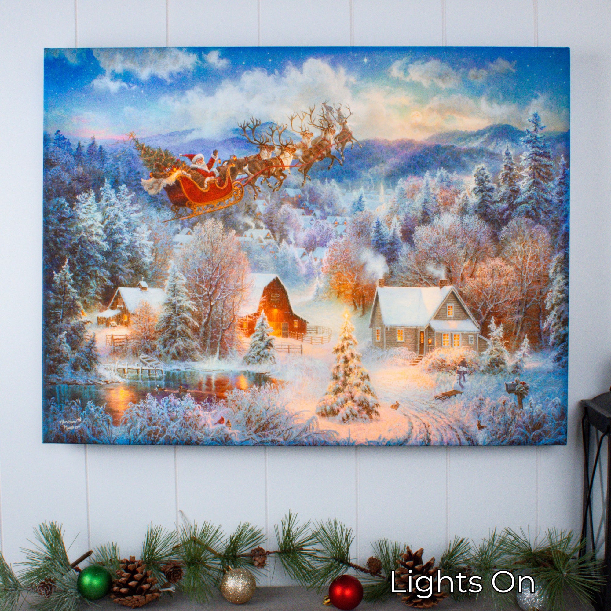 Night Before Christmas 18x24 Fully Illuminated LED Wall Art