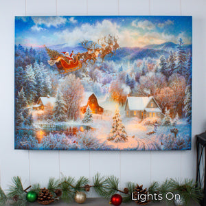 Night Before Christmas 18x24 Fully Illuminated LED Wall Art