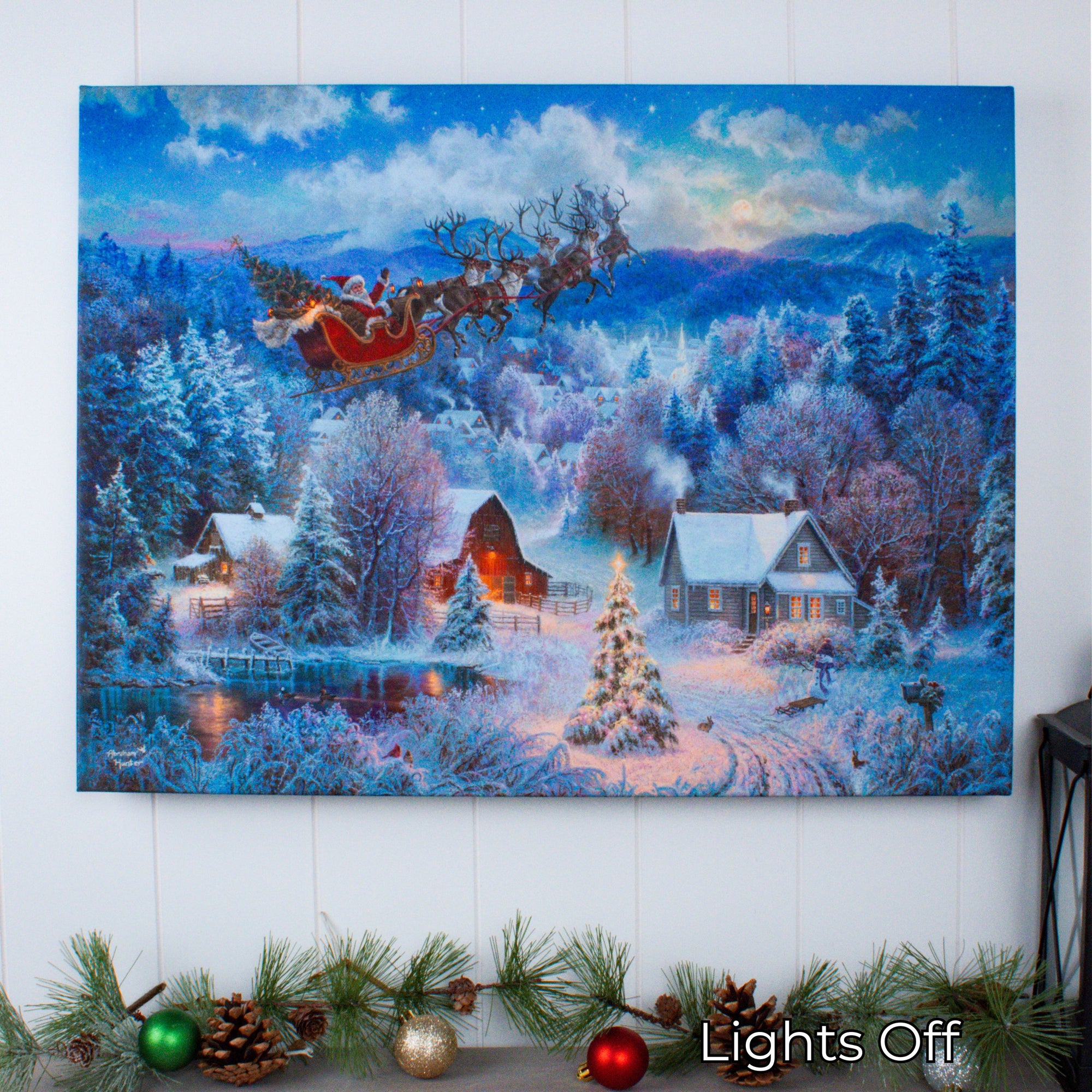 Night Before Christmas 18x24 Fully Illuminated LED Wall Art