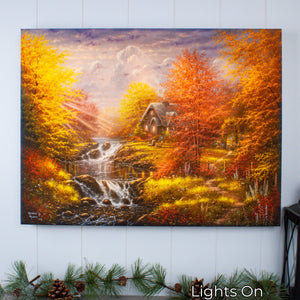 Secluded Cottage 18x24 Fully Illuminated LED Wall Art