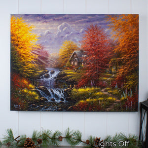 Secluded Cottage 18x24 Fully Illuminated LED Wall Art