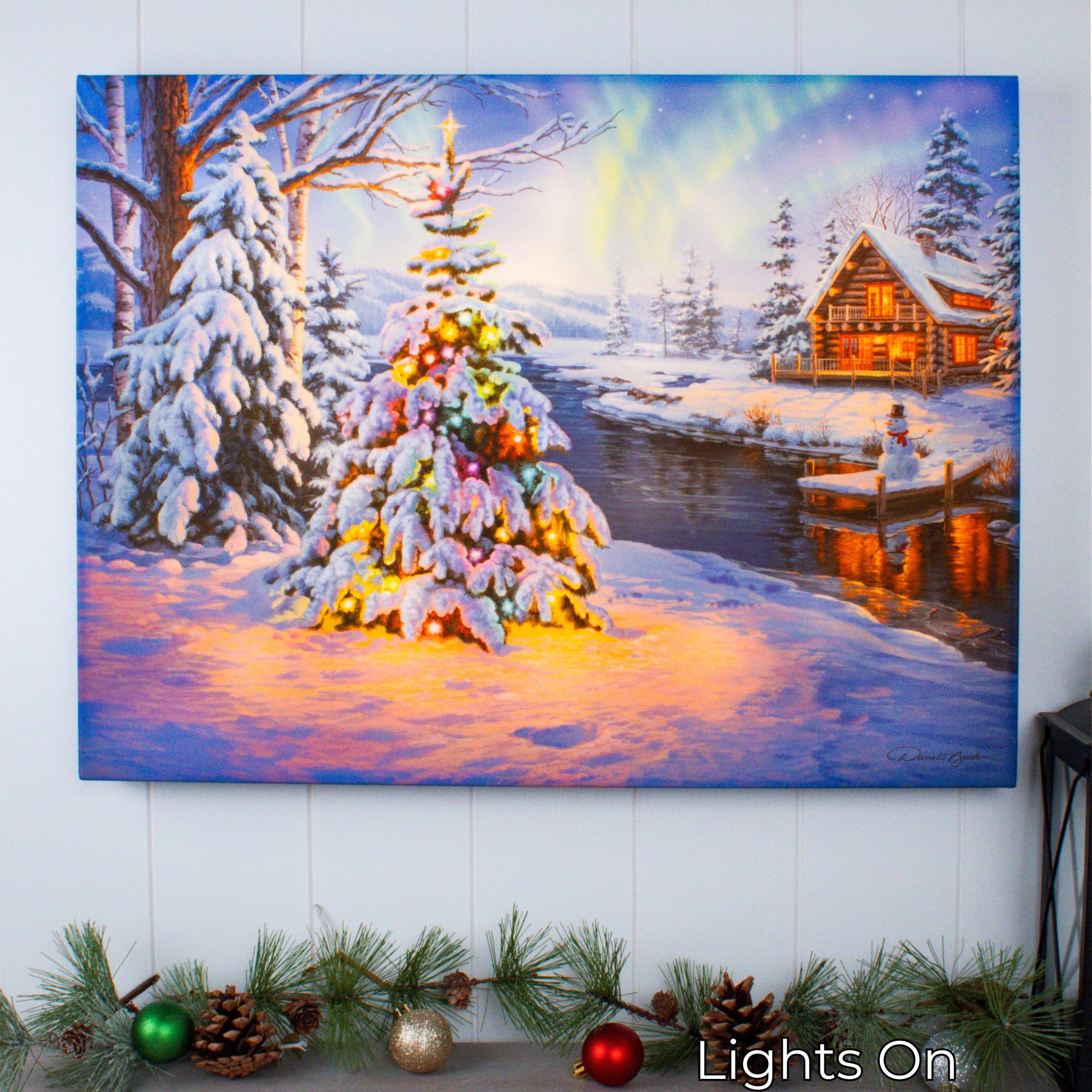 Woodland Christmas 18x24 Fully Illuminated LED Wall Art