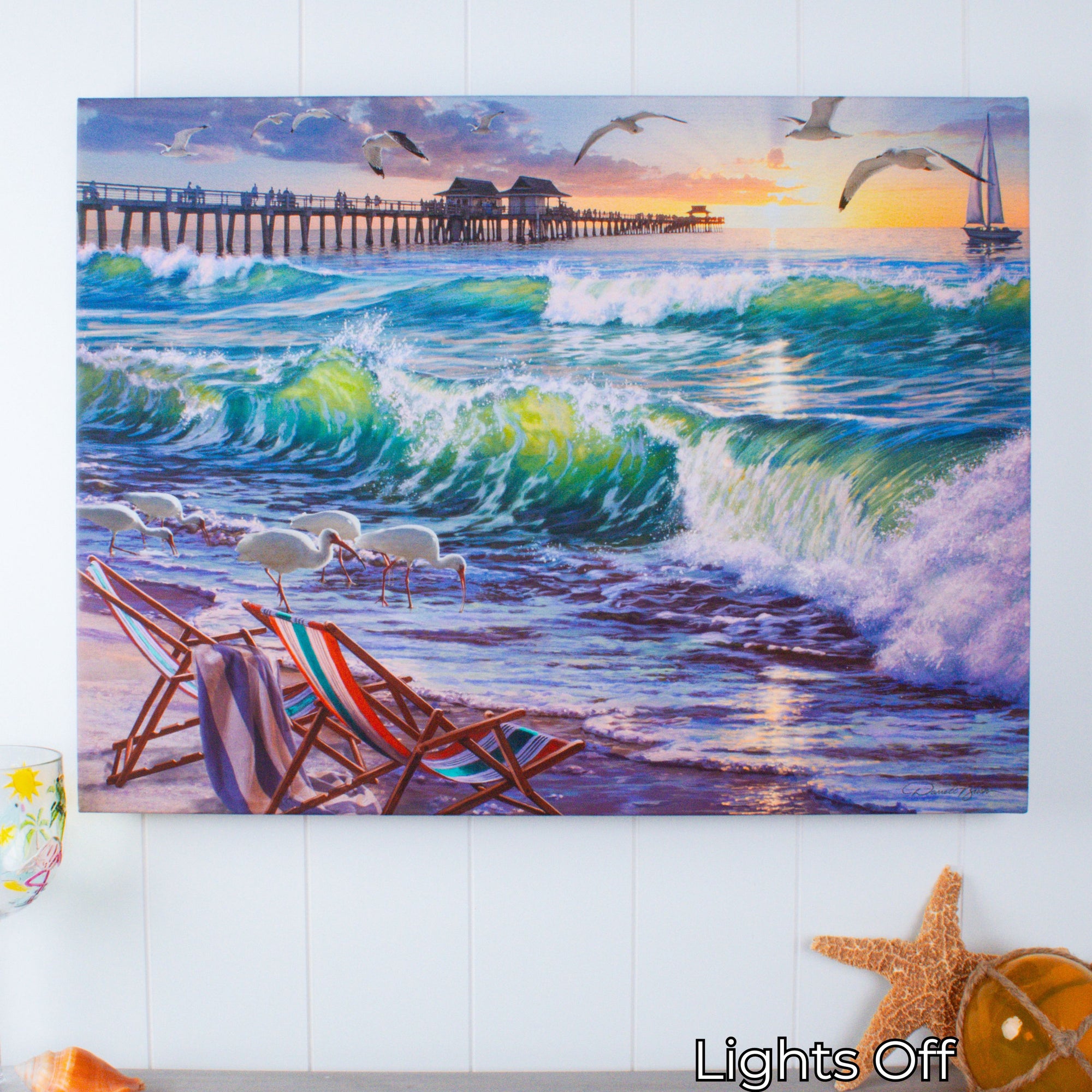Seaside Escape 18x24 Fully Illuminated LED Wall Art