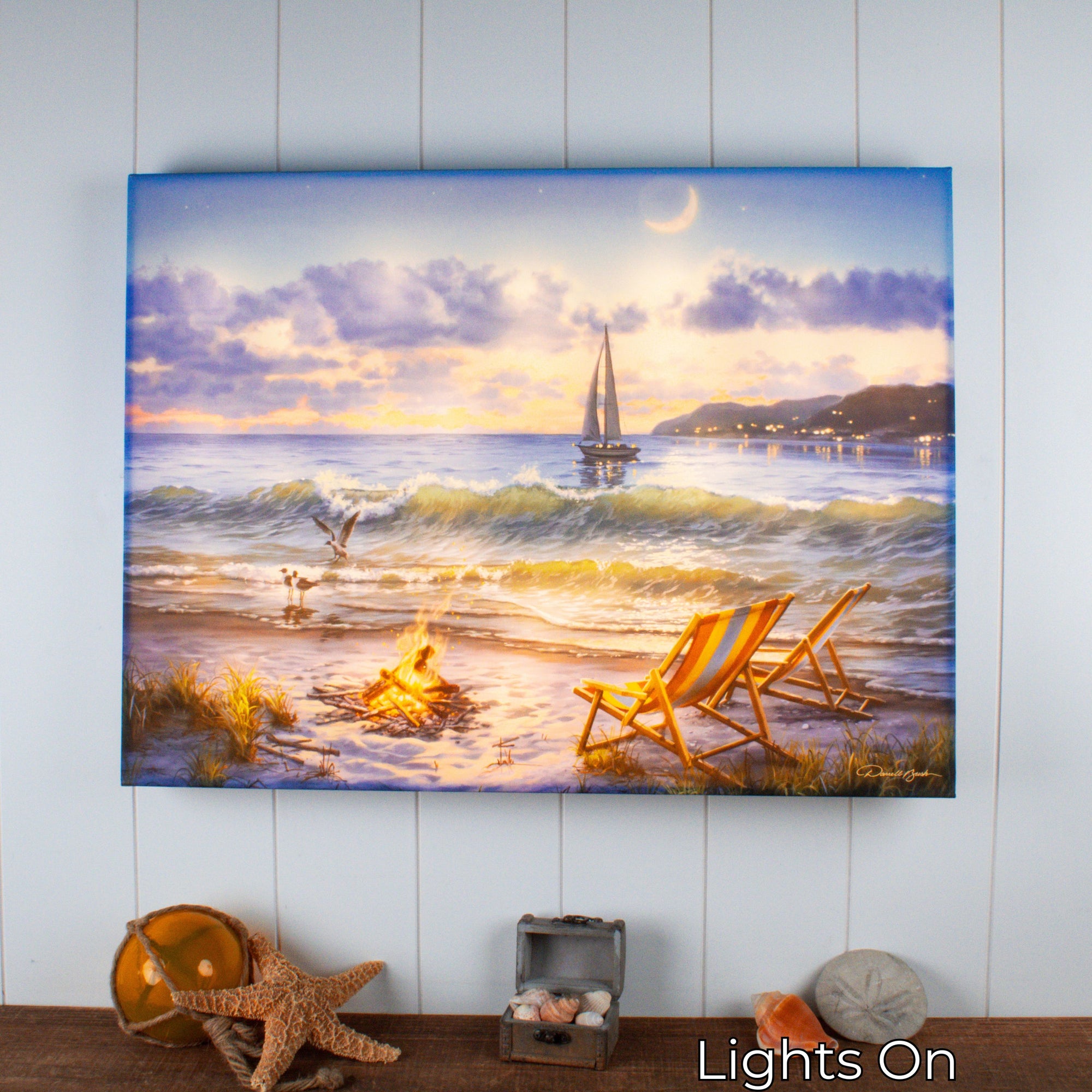 Beach 18x24 Fully Illuminated LED Wall Art