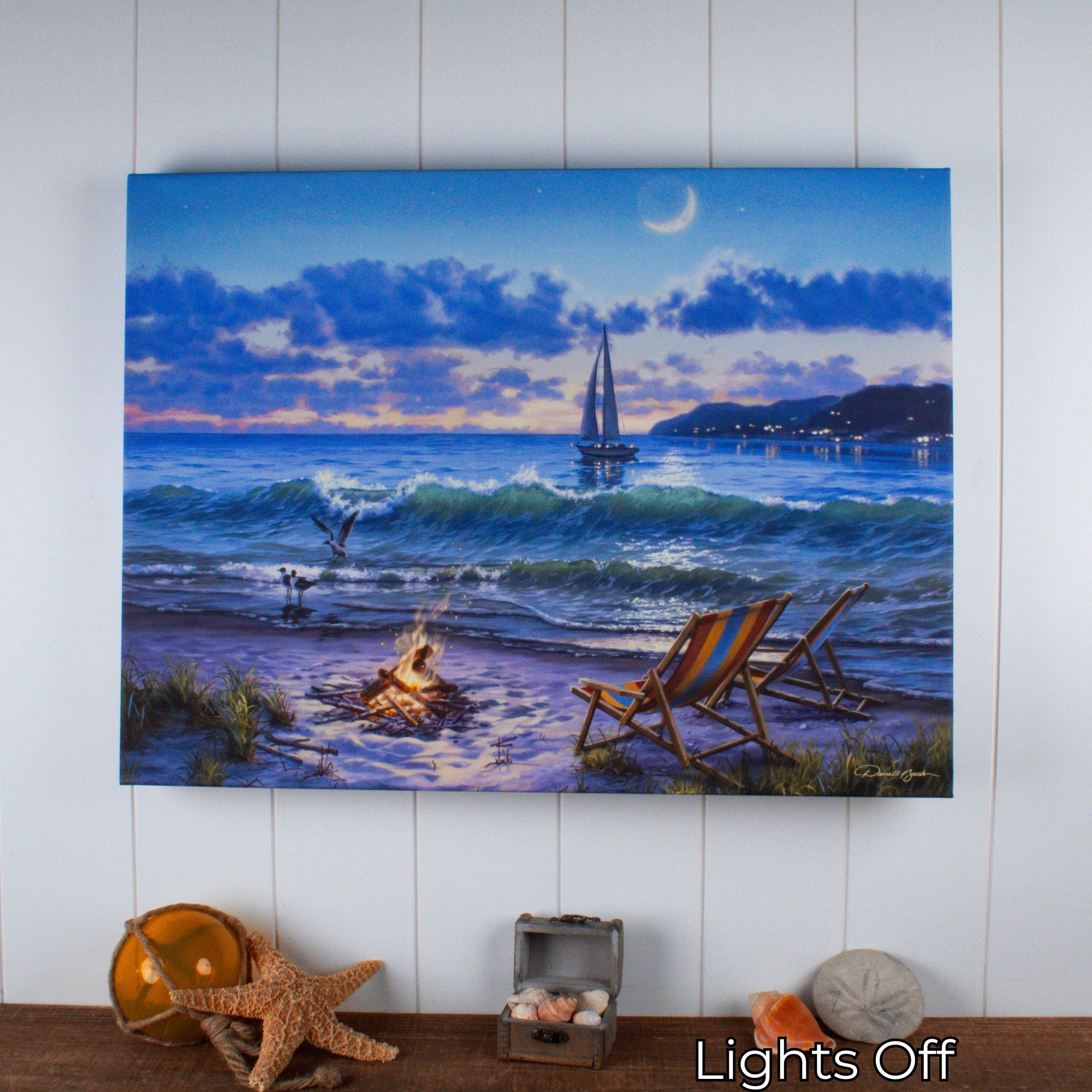 Beach 18x24 Fully Illuminated LED Wall Art