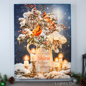 Candle Light Christmas 18x24 Fully Illuminated LED Wall Art