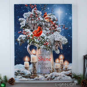 Candle Light Christmas 18x24 Fully Illuminated LED Wall Art