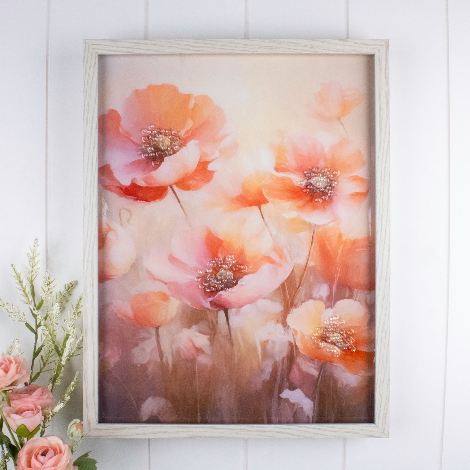 Poppy Dreams 12x16 Jeweled Halo Glow LED Art
