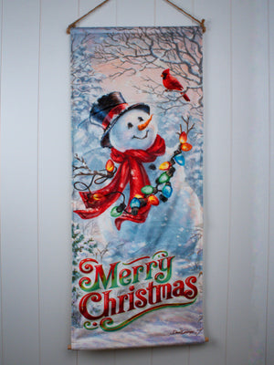 Vintage Snowman LED Banner