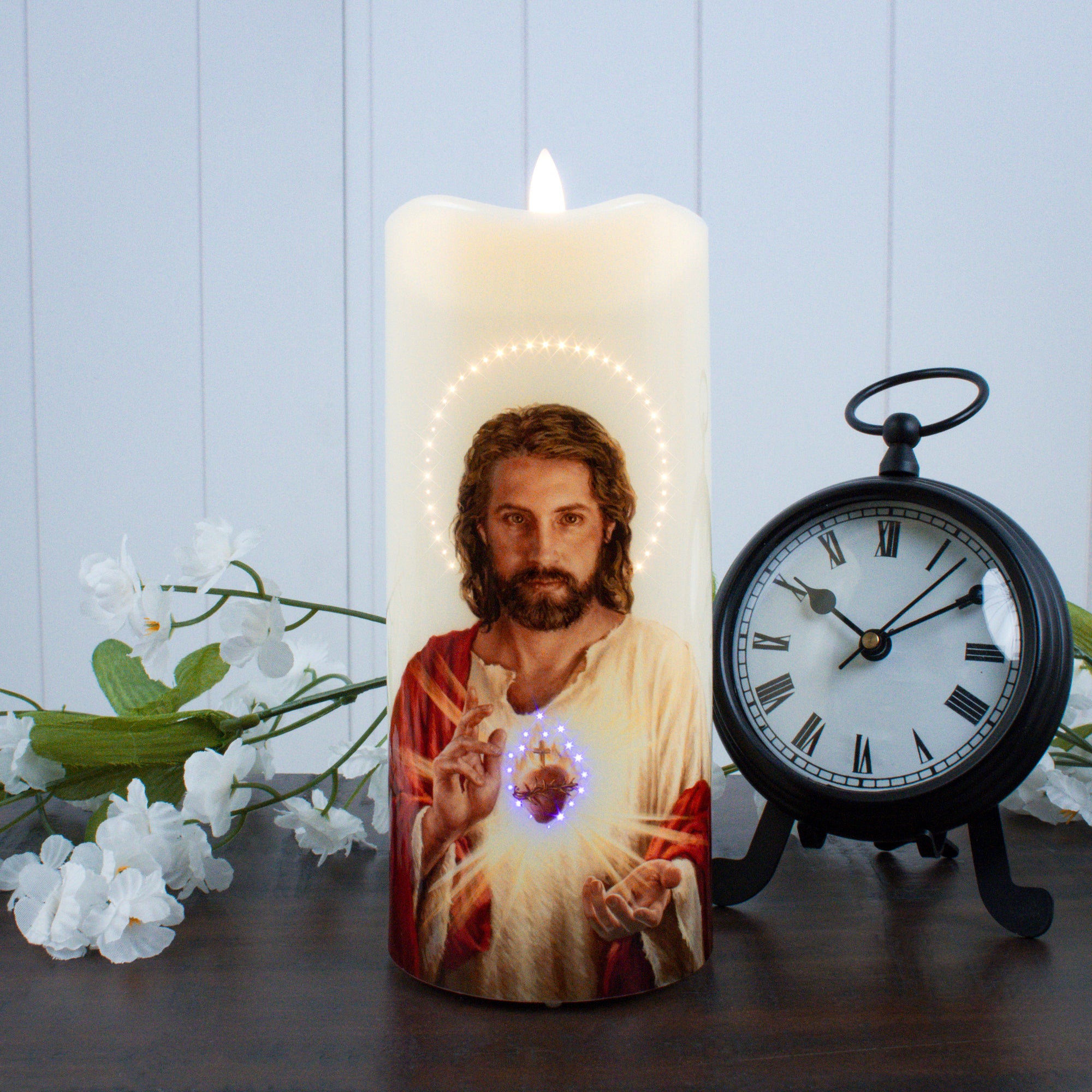 Sacred Heart of Jesus Fiber Optic Candle