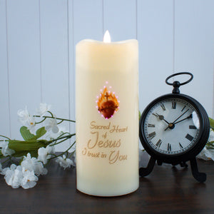 Sacred Heart of Jesus Fiber Optic Candle