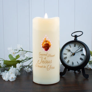 Sacred Heart of Jesus Fiber Optic Candle