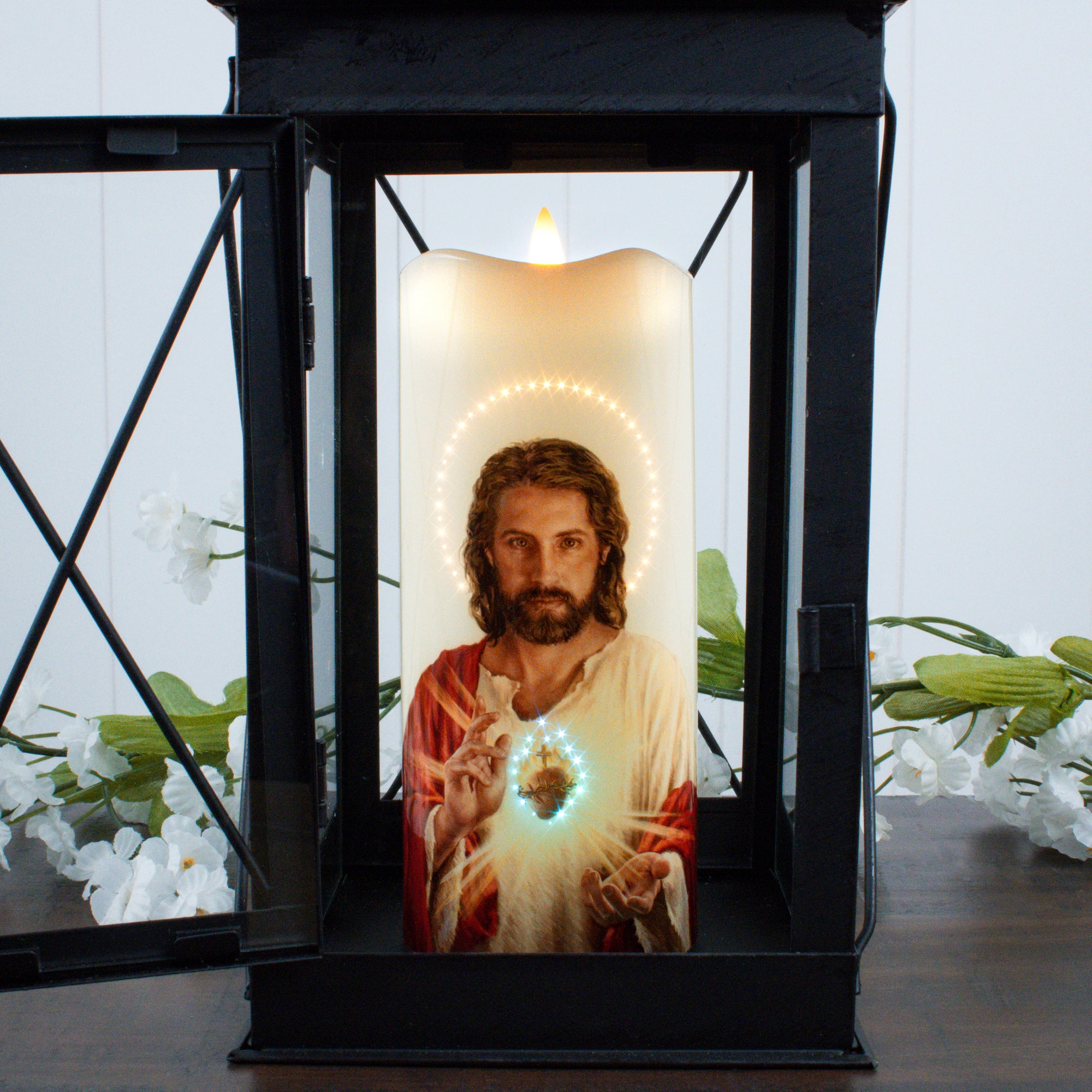Sacred Heart of Jesus Fiber Optic Candle