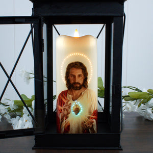 Sacred Heart of Jesus Fiber Optic Candle