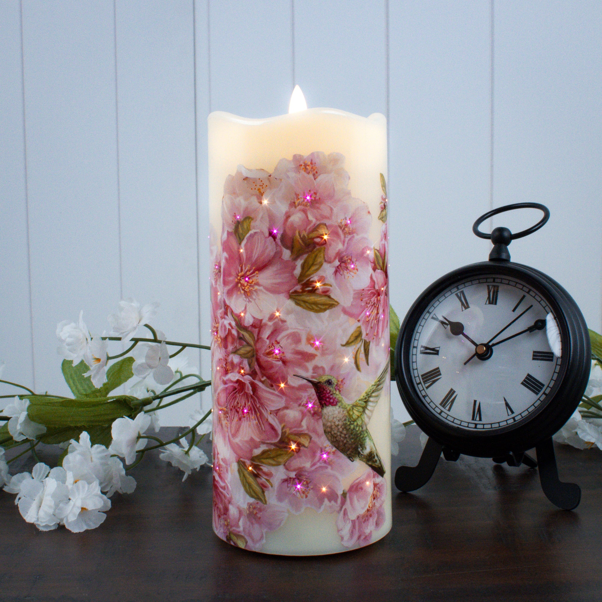 Hummingbirds Fiber Optic Candle