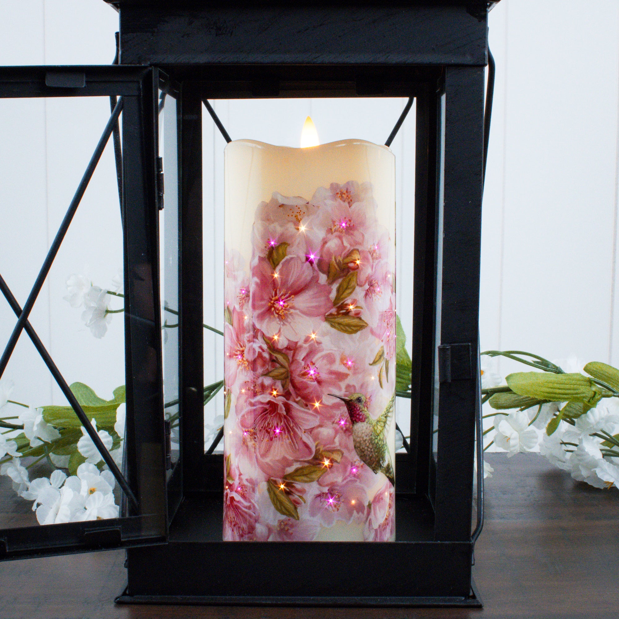 Hummingbirds Fiber Optic Candle