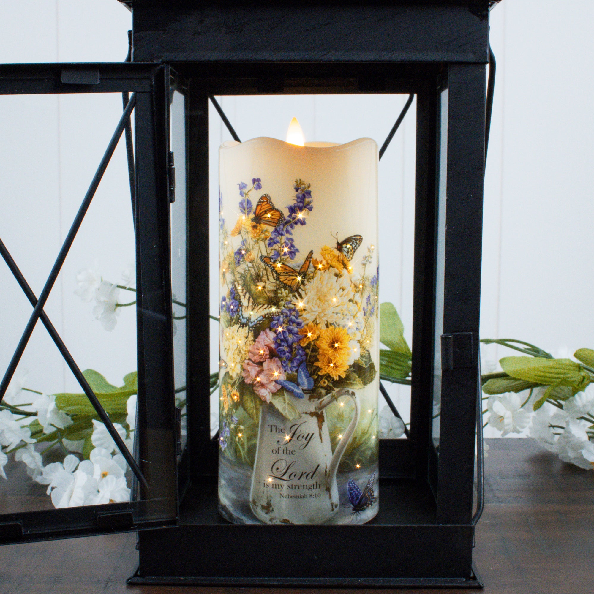 Butterflies Fiber Optic Candle