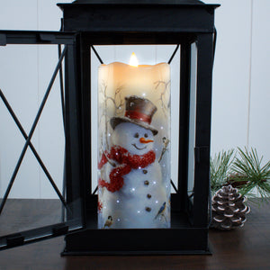 Snowman Fiber Optic Candle