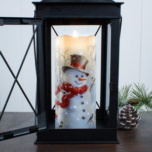 Snowman Fiber Optic Candle
