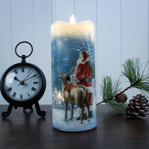 Starry Night Santa Fiber Optic Candle