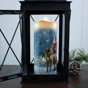 Starry Night Santa Fiber Optic Candle