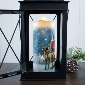 Starry Night Santa Fiber Optic Candle