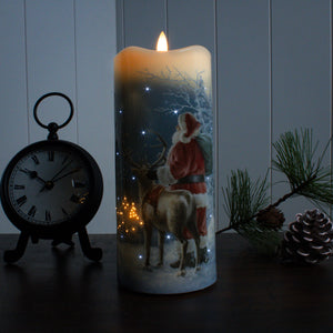 Starry Night Santa Fiber Optic Candle