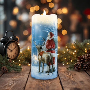Starry Night Santa Fiber Optic Candle